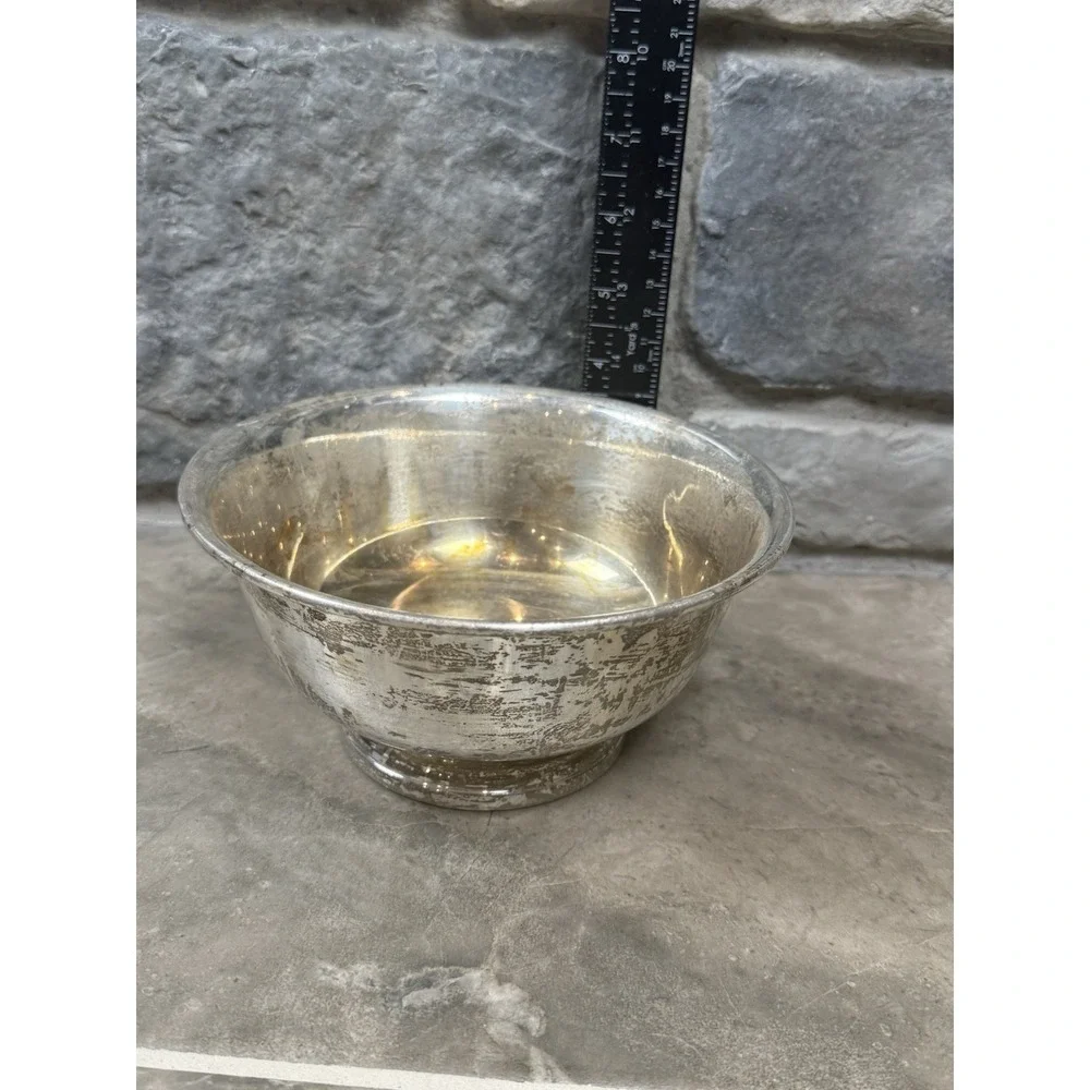Vintage Art S. Co. Silver Plated Copper Bowl Pattern 57 Serving Dish Patina